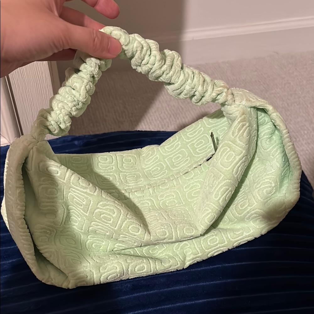 Alexander Wang mojito Green Shoulder Bag with Twisted Handle and Plush Texture